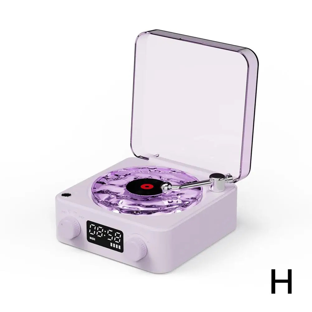 Retro Turntable Speaker With White Noise Wireless Bluetooth Vinyl Record Player Stereo Sound RGB Projection Lamp Effect ﻿