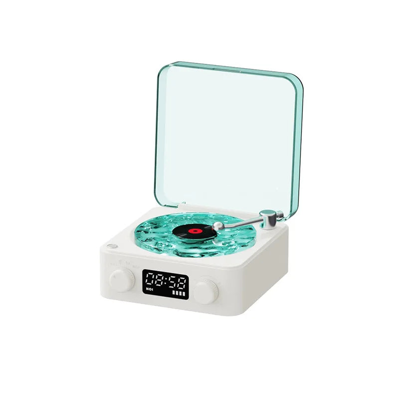 RGB Rhythm Light Waves Vinyl Player BT Speaker with White Noise Retro Turntable Speaker Sleep Aid Vitrola Shaped Speaker