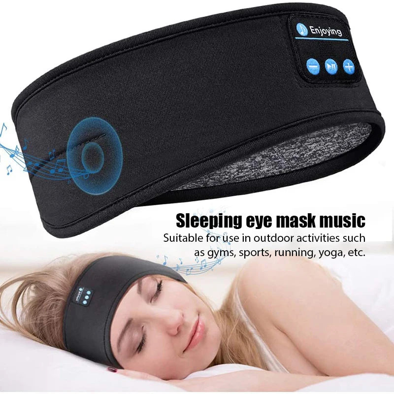 Bluetooth 5.0 Earphones Sports Sleeping Headband Elastic Wireless Headphone Music Eye Mask Wireless Bluetooth Headset Headband