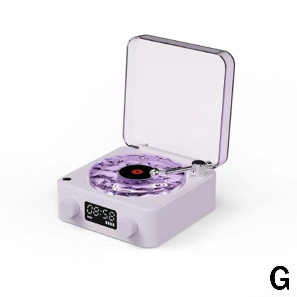Retro Turntable Speaker With White Noise Wireless Bluetooth Vinyl Record Player Stereo Sound RGB Projection Lamp Effect ﻿