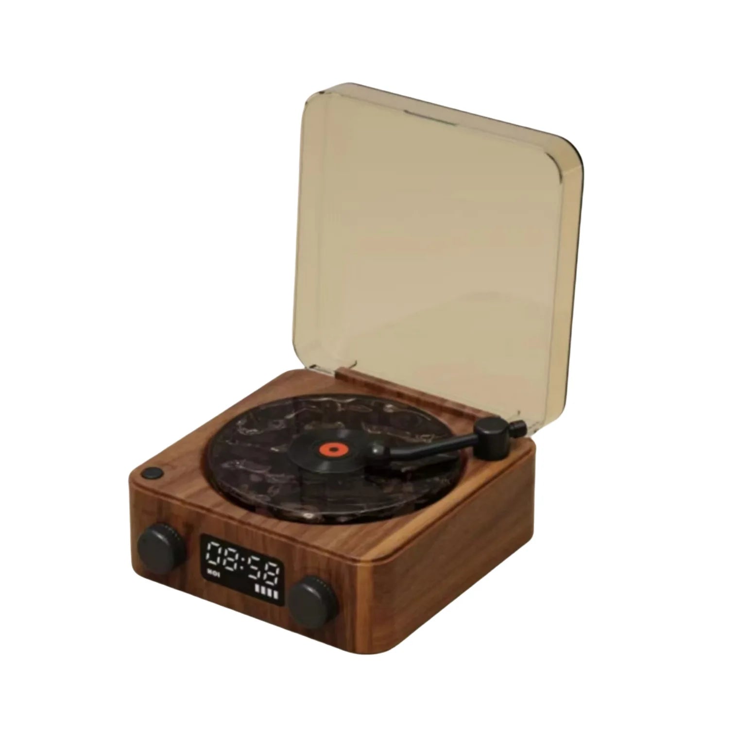 RGB Rhythm Light Waves Vinyl Player BT Speaker with White Noise Retro Turntable Speaker Sleep Aid Vitrola Shaped Speaker