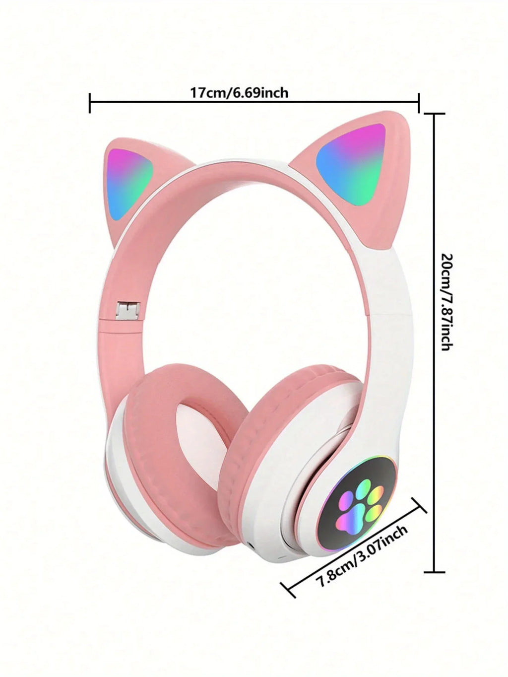 New Cute Cat Wireless Headphones RGB Cute Cat Ears Headset With Microphone Noise Cancelling Kid Stereo Music Children's Gifts