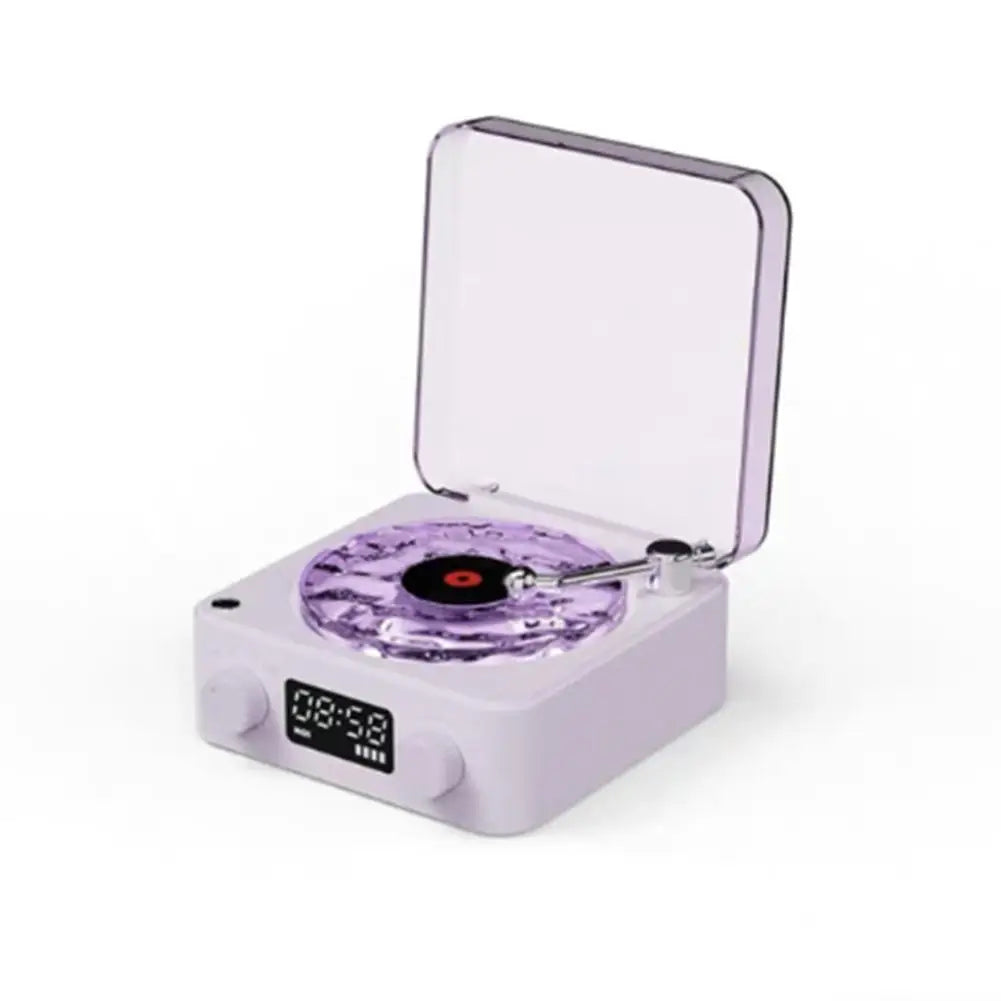 Retro Turntable Speaker With White Noise Wireless Bluetooth Vinyl Record Player Stereo Sound RGB Projection Lamp Effect ﻿