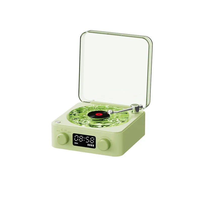 RGB Rhythm Light Waves Vinyl Player BT Speaker with White Noise Retro Turntable Speaker Sleep Aid Vitrola Shaped Speaker