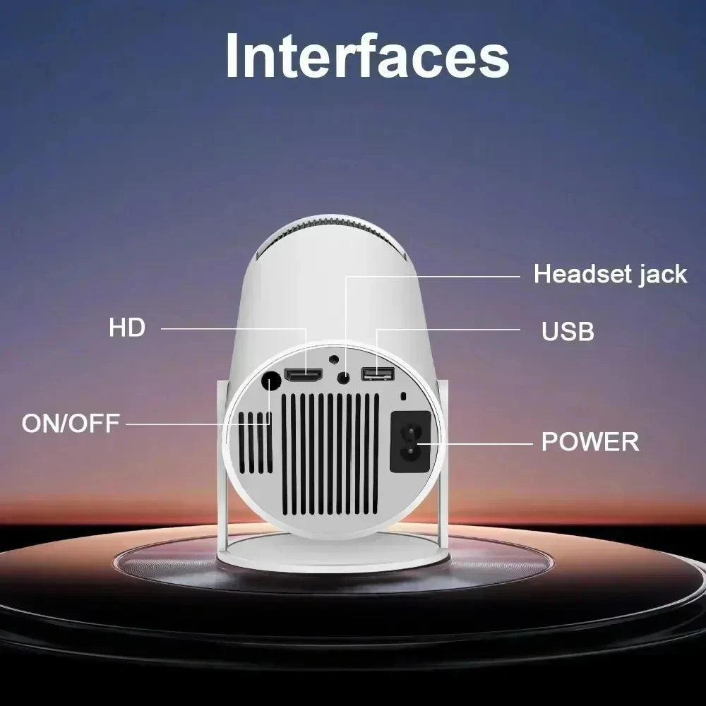 Smart Home Projector 1080P HDR10 4K Supported Portable Mini Projector WiFi Bluetooth Screen Mirroring Theater Beamer TV Stick