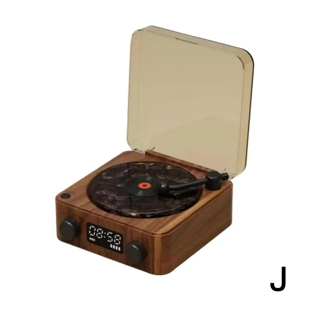 Retro Turntable Speaker With White Noise Wireless Bluetooth Vinyl Record Player Stereo Sound RGB Projection Lamp Effect ﻿