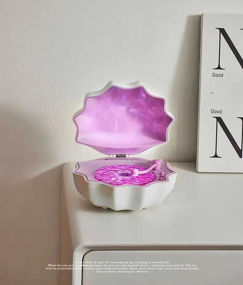 Wave Vinyl Record Player – Retro Bluetooth Speaker with White Noise & Color Light