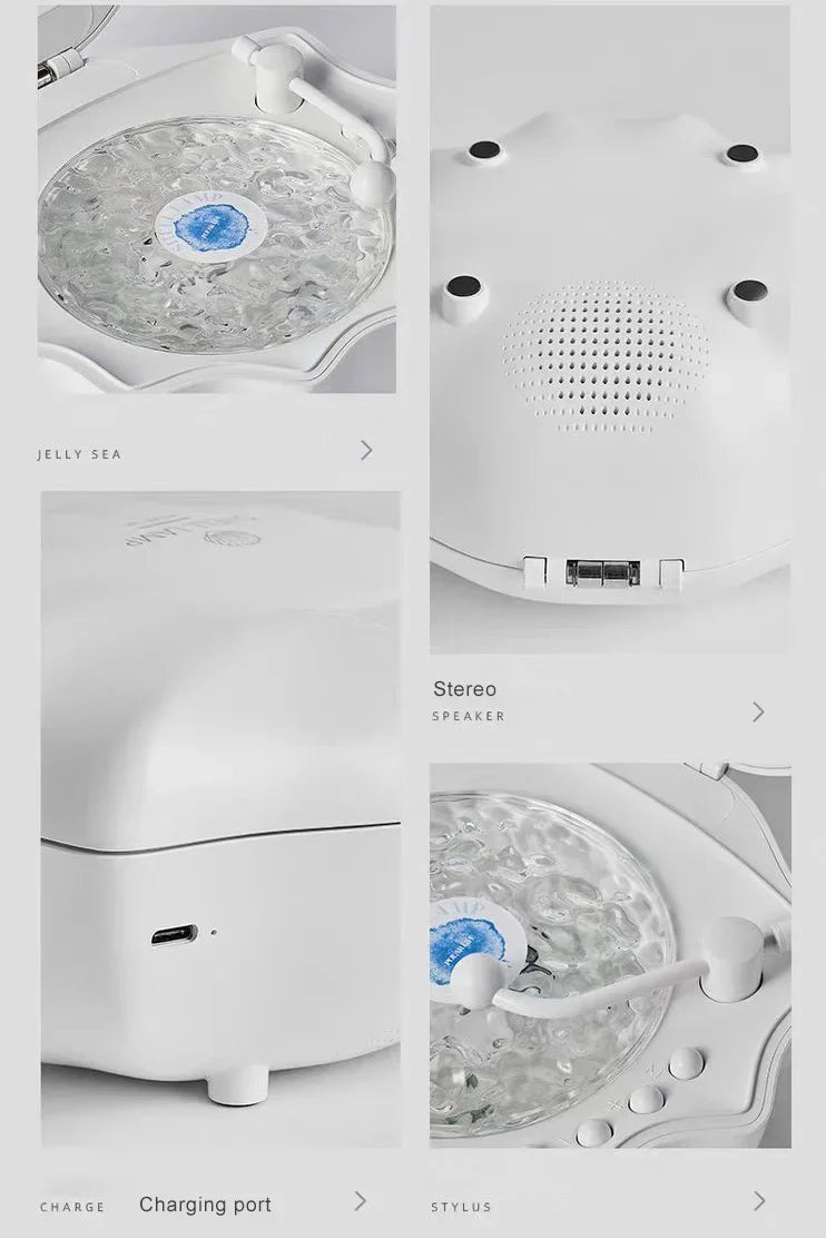 Wave Vinyl Record Player – Retro Bluetooth Speaker with White Noise & Color Light