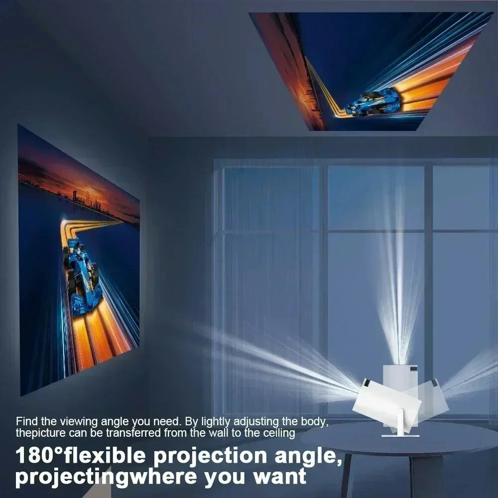 Smart Home Projector 1080P HDR10 4K Supported Portable Mini Projector WiFi Bluetooth Screen Mirroring Theater Beamer TV Stick