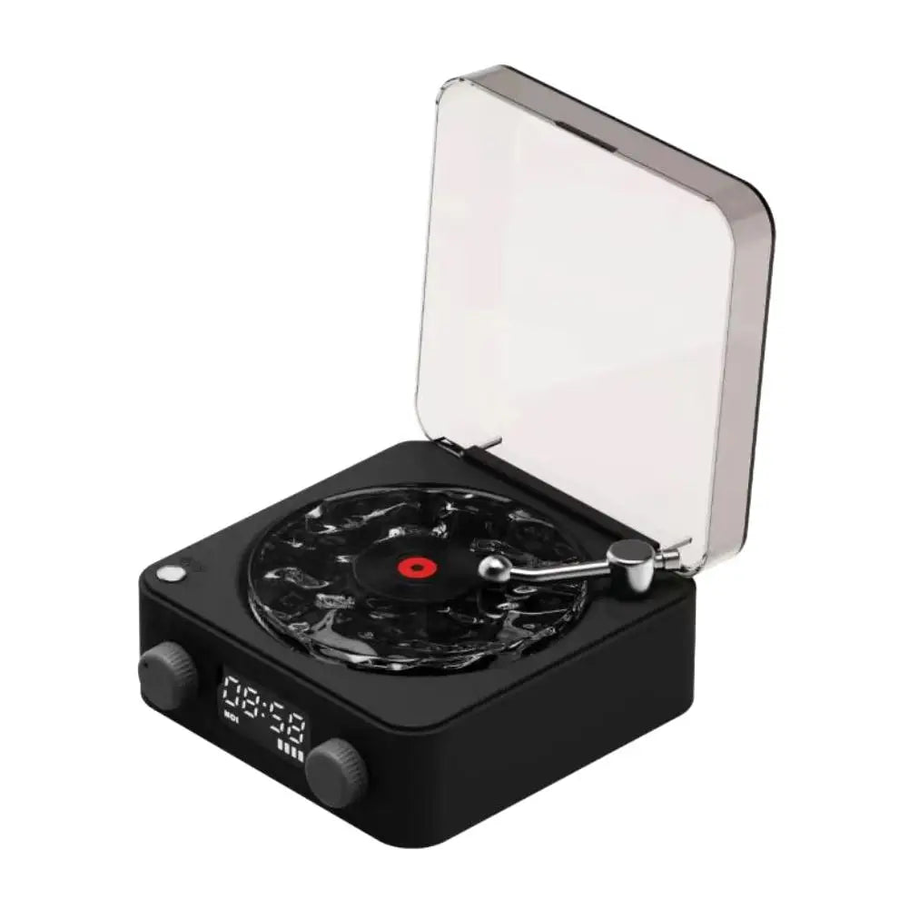 Retro Turntable Speaker With White Noise Wireless Bluetooth Vinyl Record Player Stereo Sound RGB Projection Lamp Effect ﻿