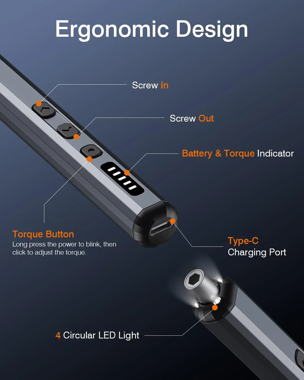 Mini Electric Screwdriver Set Magnetic Screwdriver with 30 Bits 5 Torque Settings Multi-Function Repair Power Tool Set Hand