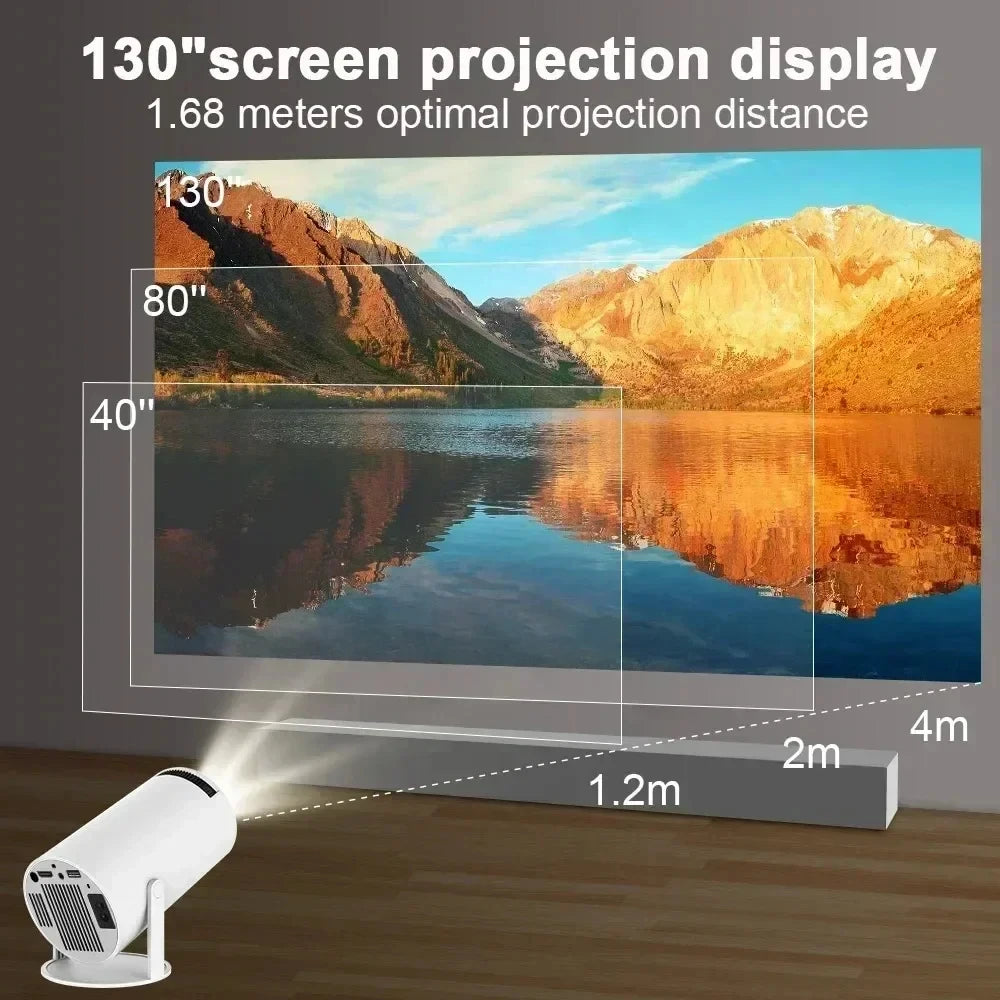 Smart Home Projector 1080P HDR10 4K Supported Portable Mini Projector WiFi Bluetooth Screen Mirroring Theater Beamer TV Stick