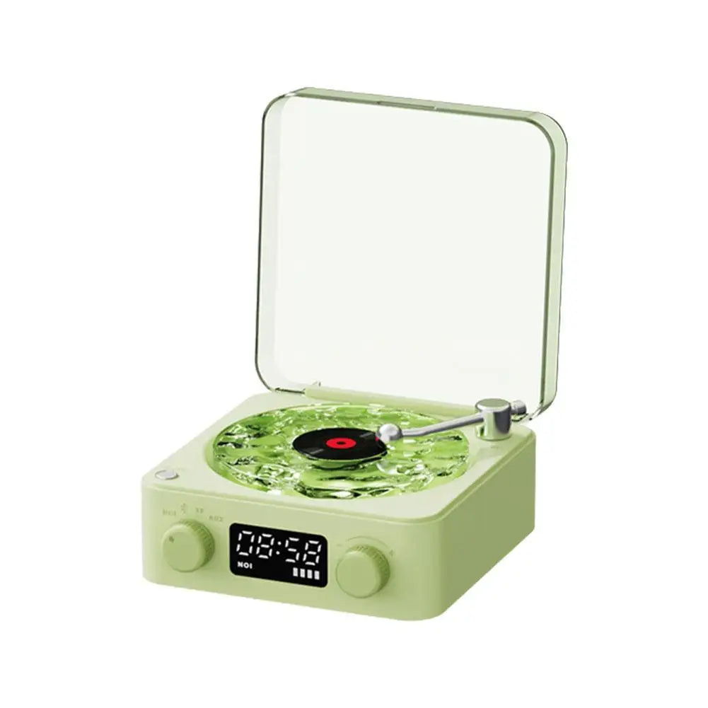 Retro Turntable Speaker With White Noise Wireless Bluetooth Vinyl Record Player Stereo Sound RGB Projection Lamp Effect ﻿