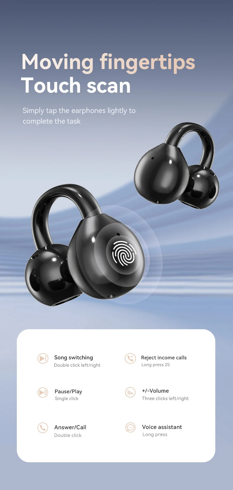 New AI BT Earphone Translation into 144 Languages Wireless Bluetooth Headphone Smart Voice Real Time Headset for Travel Work