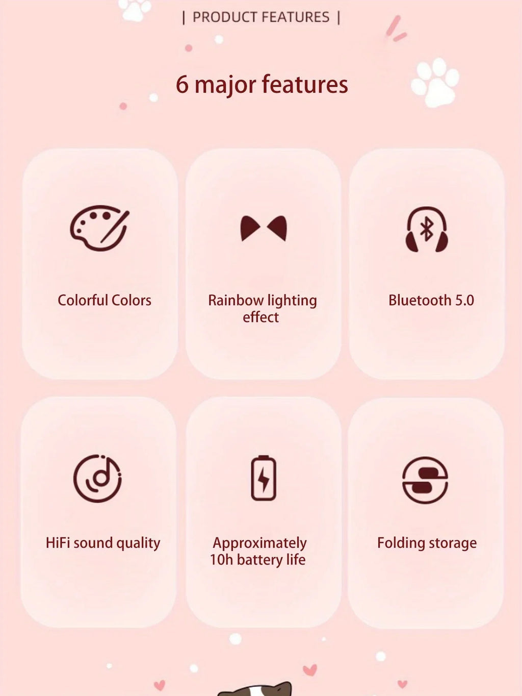 New Cute Cat Wireless Headphones RGB Cute Cat Ears Headset With Microphone Noise Cancelling Kid Stereo Music Children's Gifts