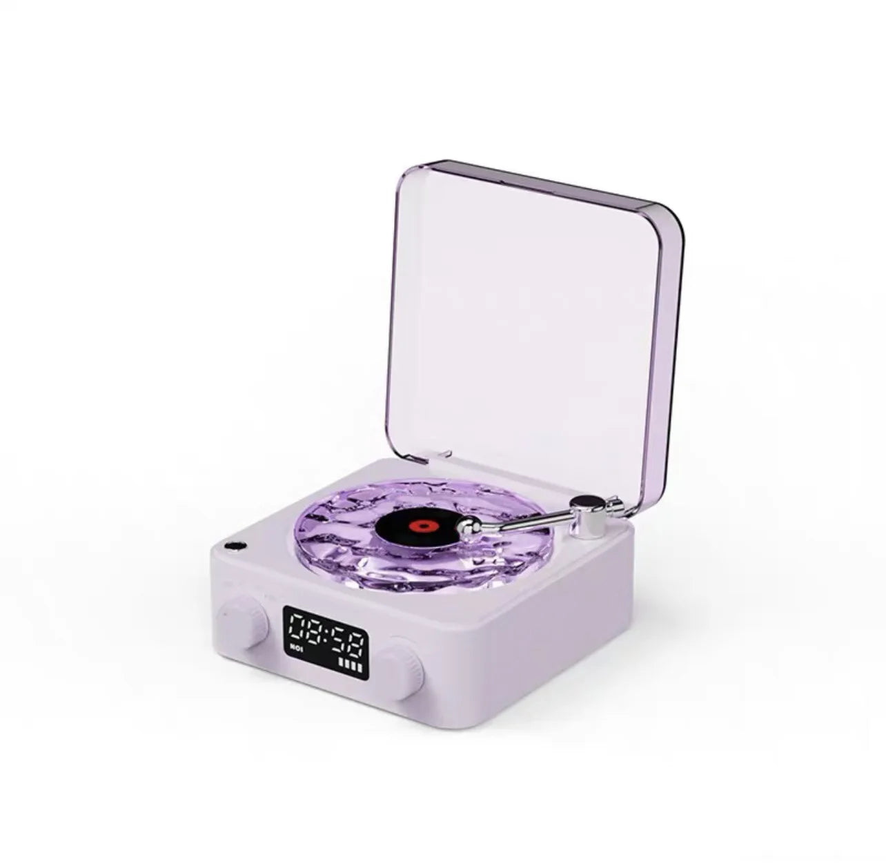 RGB Rhythm Light Waves Vinyl Player BT Speaker with White Noise Retro Turntable Speaker Sleep Aid Vitrola Shaped Speaker