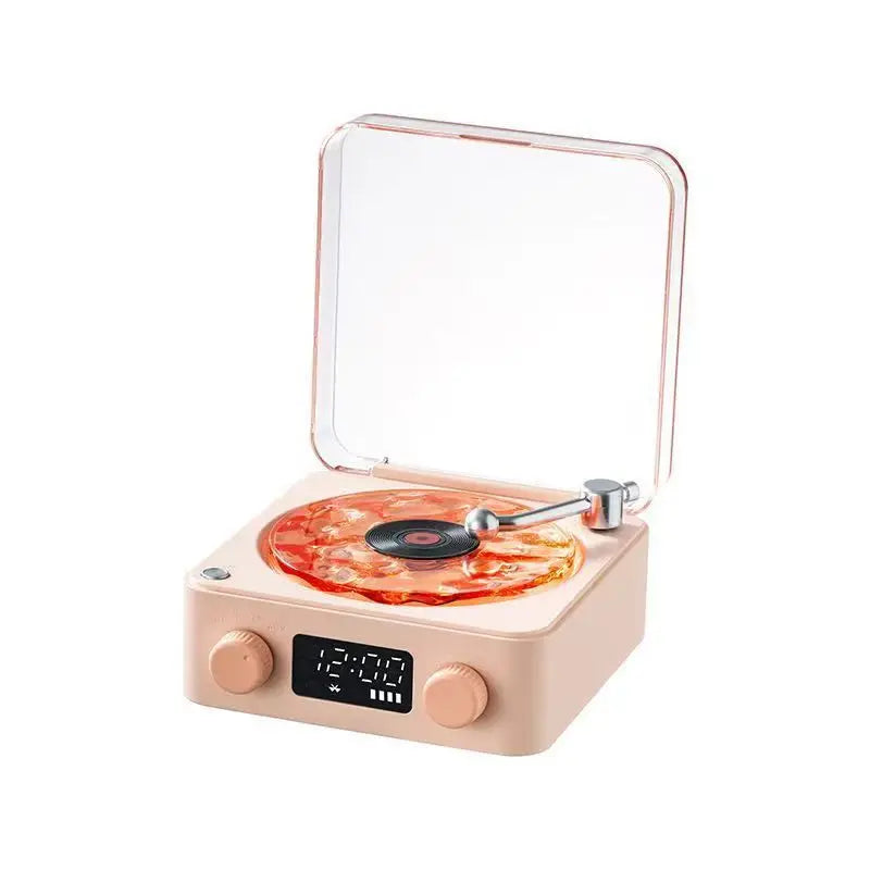 RGB Rhythm Light Waves Vinyl Player BT Speaker with White Noise Retro Turntable Speaker Sleep Aid Vitrola Shaped Speaker