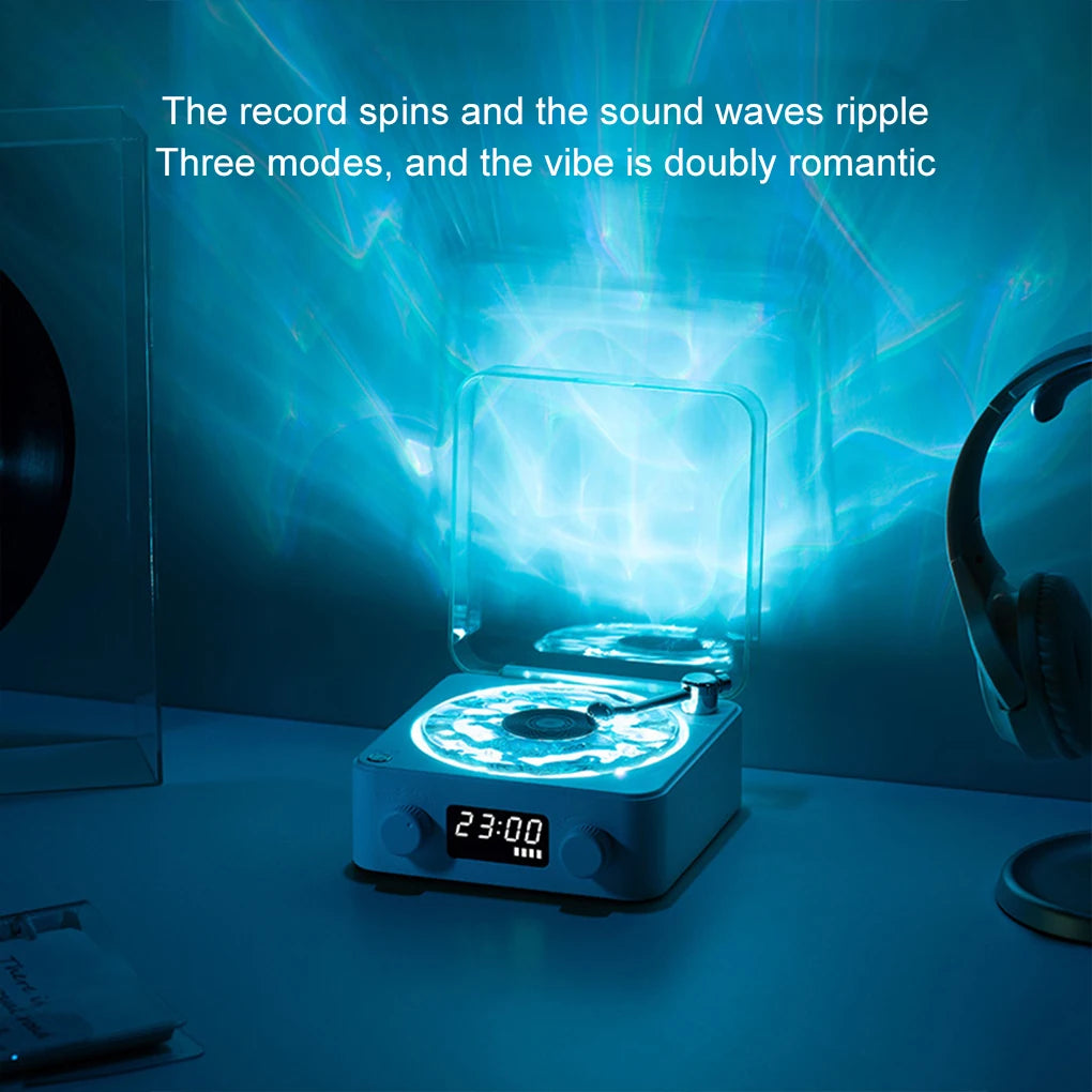 Vinyl Player Bluetooth Speaker with White Noise Retro Turntable Speaker Sleep Aid Speaker with RGB Light