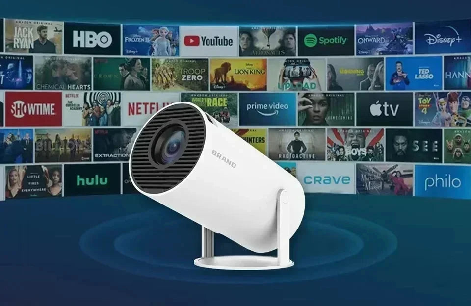 Smart Home Projector 1080P HDR10 4K Supported Portable Mini Projector WiFi Bluetooth Screen Mirroring Theater Beamer TV Stick