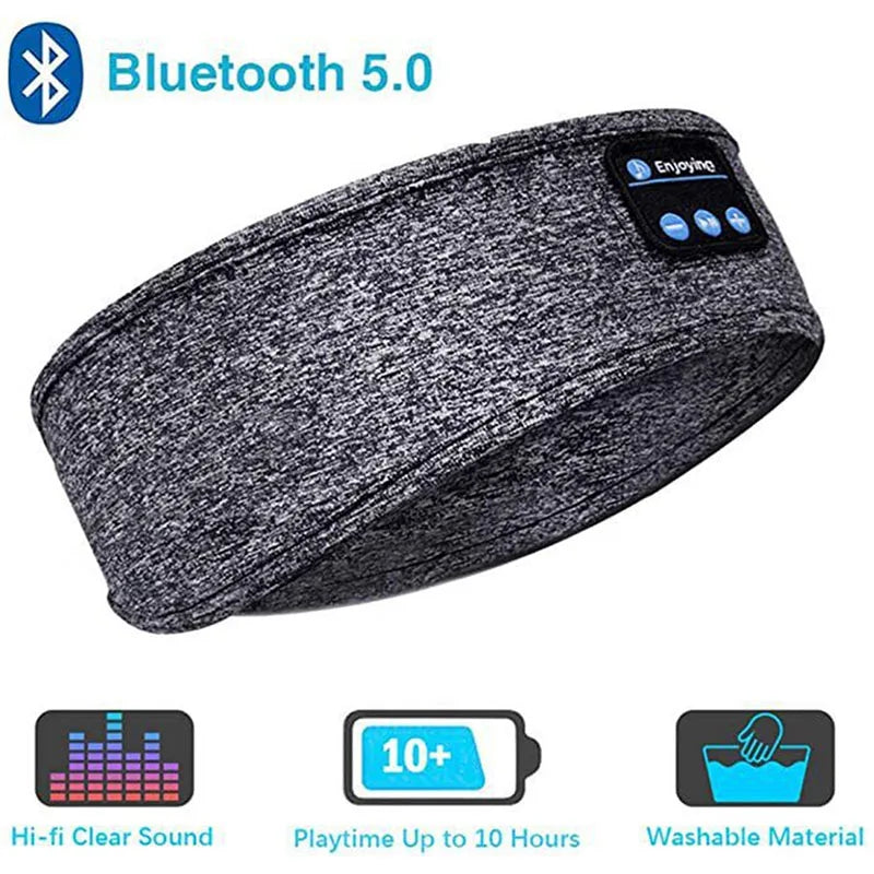 Bluetooth 5.0 Earphones Sports Sleeping Headband Elastic Wireless Headphone Music Eye Mask Wireless Bluetooth Headset Headband