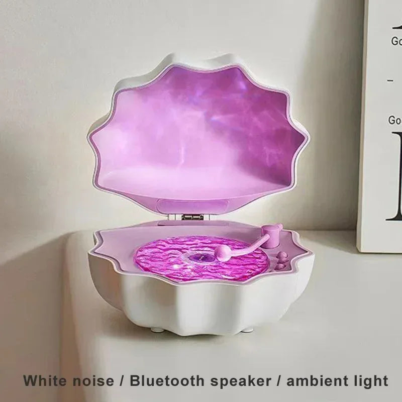 Wave Vinyl Record Player – Retro Bluetooth Speaker with White Noise & Color Light